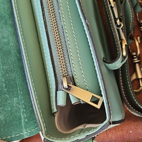 New Prodotto Artigianale Vera Pelle, Leather Shoulder Bag Purse Pale Made Italy - Picture 11 of 13